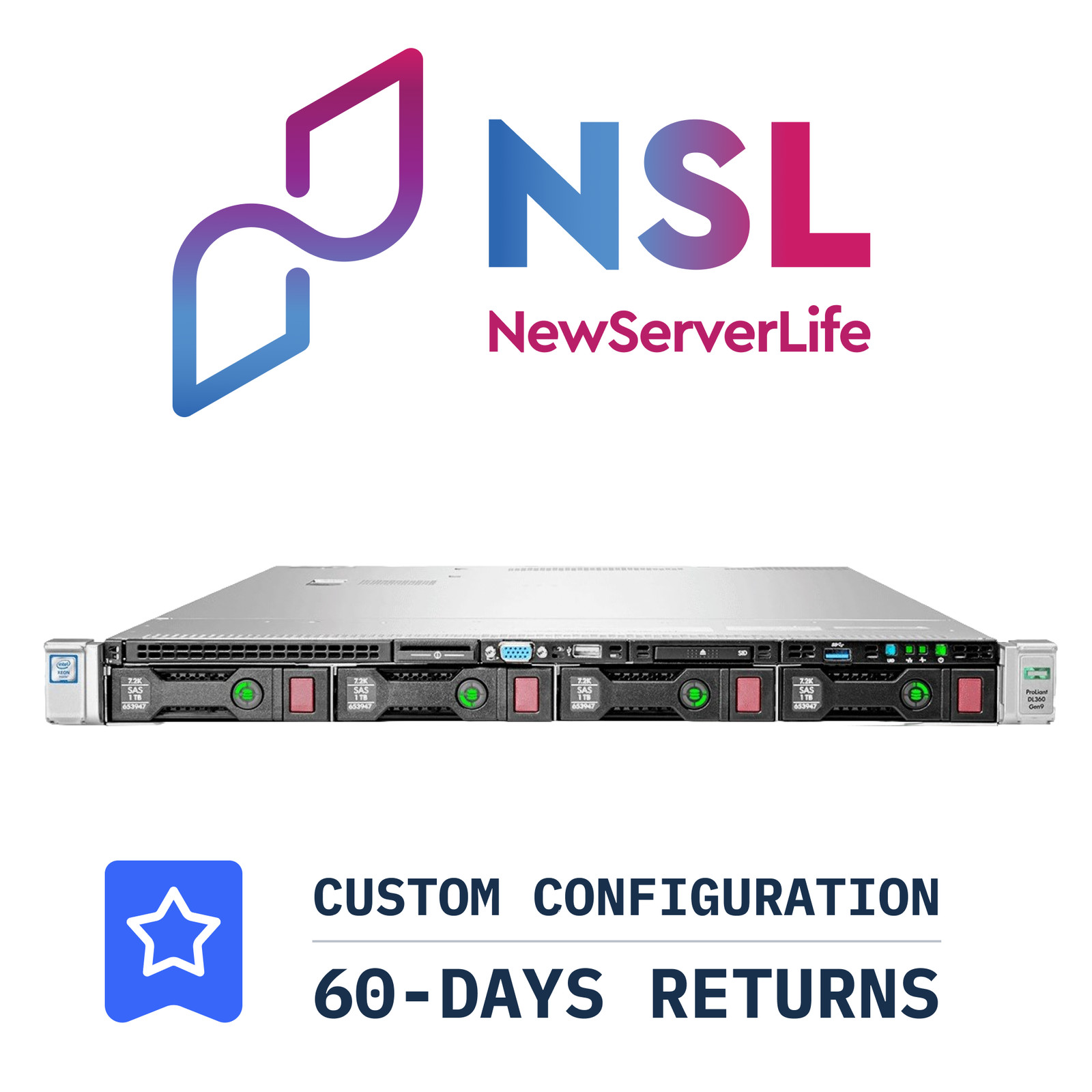 HPE ProLiant DL360 Gen9 4LFF 2x E5-2699v4 2.2GHz =44 Cores 384GB P440AR 4xRJ45