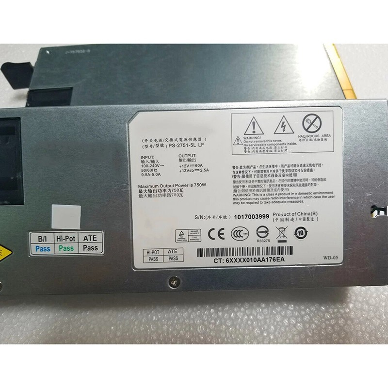 Used For RH1285 RH2285 PS-2751-5L LF 12V 60A 750W Server Power Supply 1PC