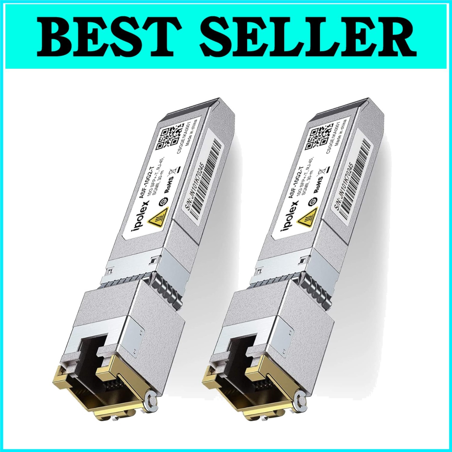 High-Performance 10GbE SFP+ to RJ45 Module – Low Power Consumption Pack of 2