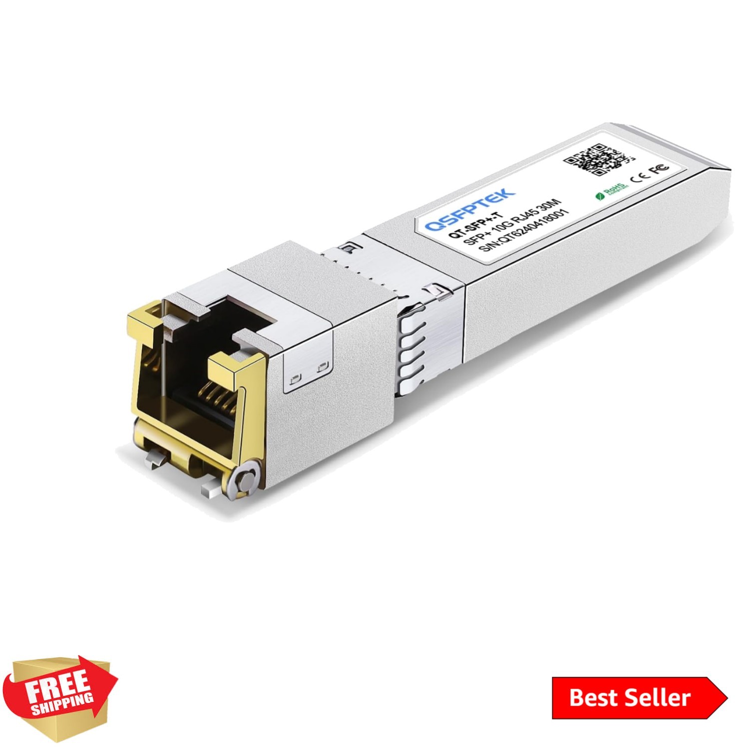 10G SFP+ RJ45 Module, 10Gbe giga Mini-GBIC SFP to rj45 Copper Transceiver, 10…