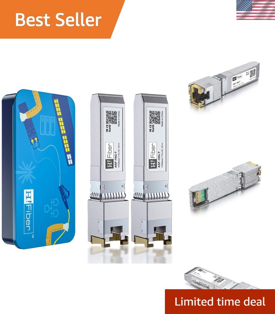 Versatile 10G/5G RJ45 Copper Transceiver Module – H!Fiber, 30m, 2 Pack