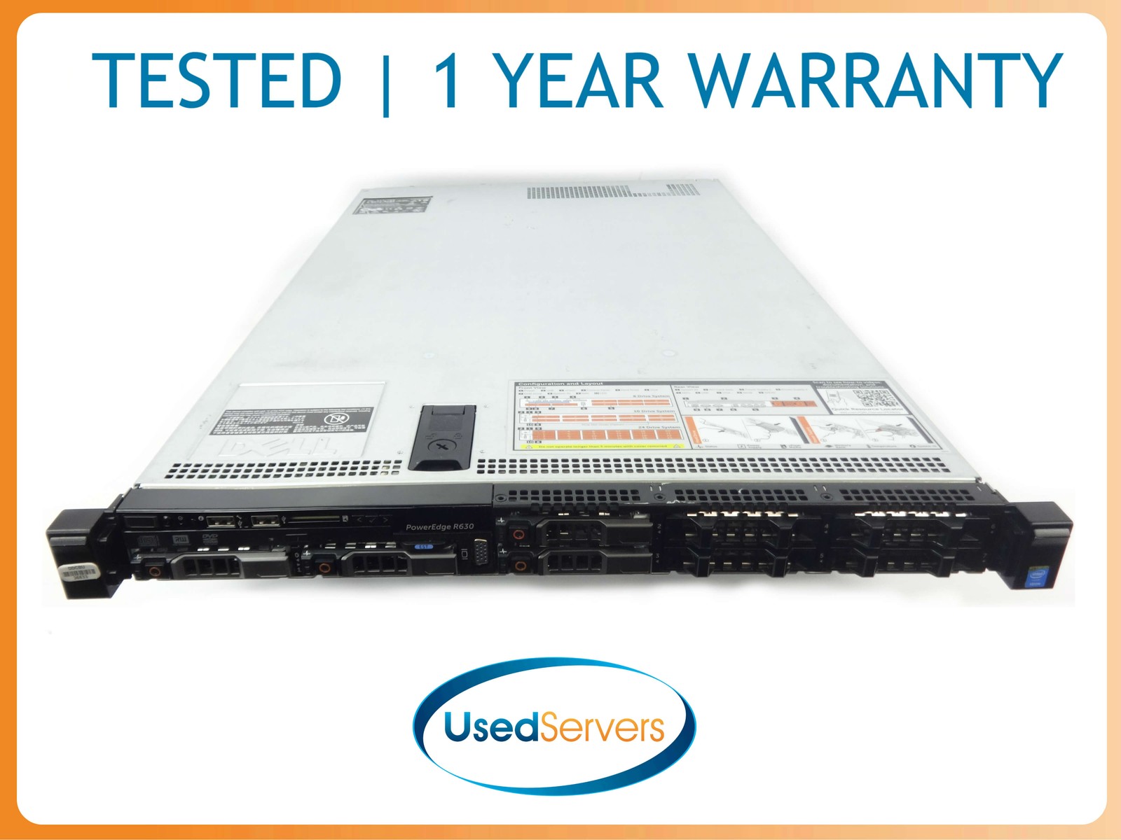 Dell R630 8SFF 128GB 2xE5-2680v3 2.5GHZ=24Cores 4x960GB SATA SSD H730