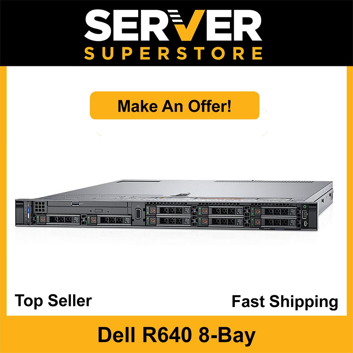 Dell PowerEdge R640 Server 2x Platinum 8176=56 Cores H730P 256GB 4xNEW 480GB SSD