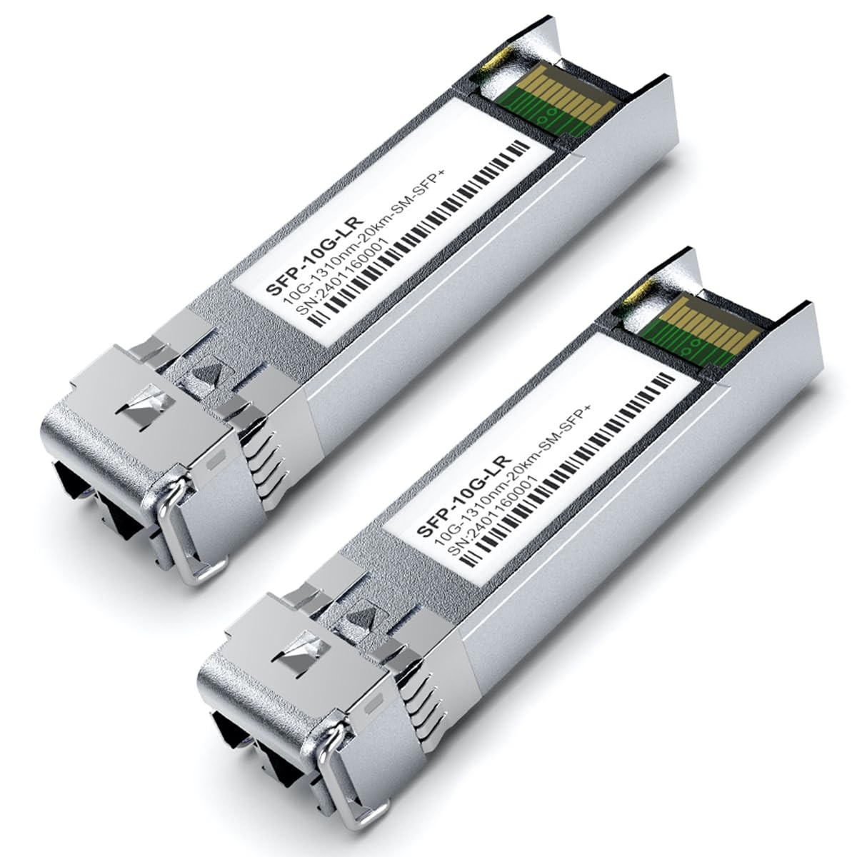 2Pack 1310nm SFP+ 10GBase-LR Single Mode Module, 10G LC SMF Fiber Optic Trans…