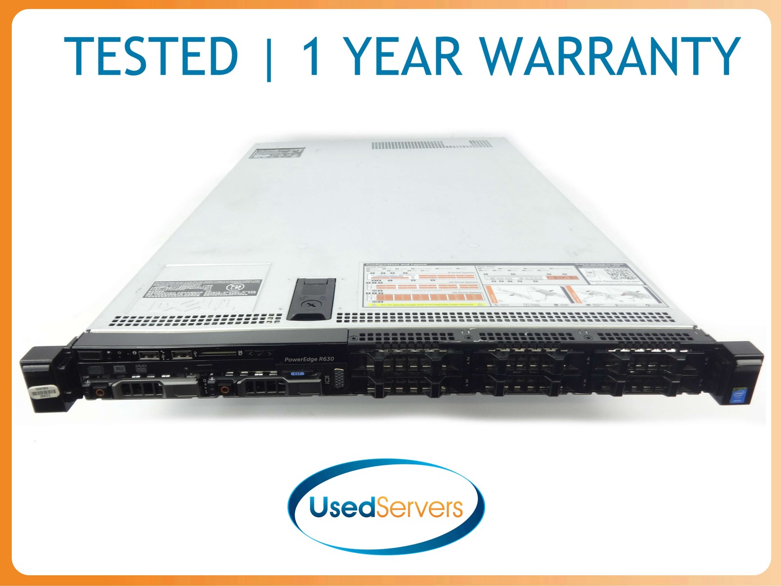 Dell R630 8SFF 64GB 2xE5-2630v4 2.2GHZ=20Cores 2xHD Tray H730P