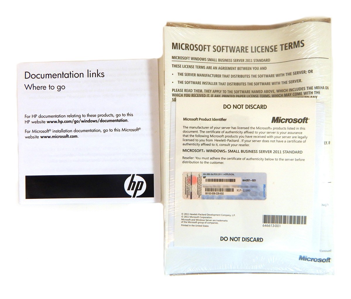 HP MS SBS Std ROK 2011 5-CAL 644257-B21 1-4CPU 644250-B21 New Sealed