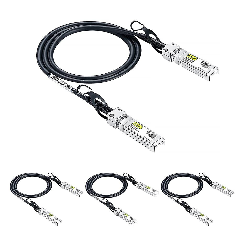 Lot of 4 10G SFP+ DAC Cable, 6.5 ft. Twinax Copper Cable, For Cisco, Ubiquiti