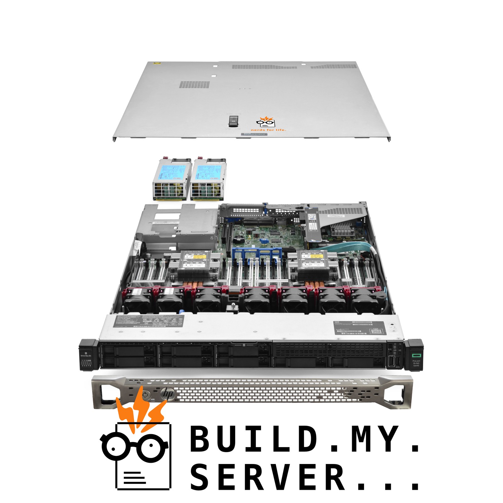 HP ProLiant DL360 G10 Server 2.20Ghz 24-Core 128GB RAM 8x 3.84TB SAS SSD Rails