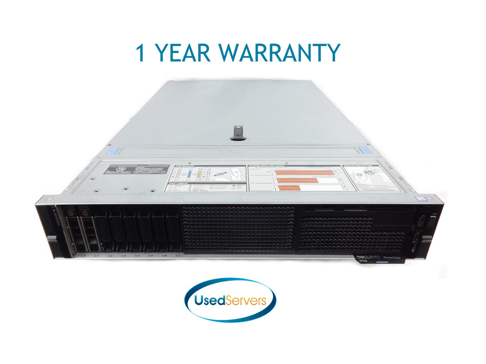 Dell R740 8SFF Server 128GB 2xGold 6134 3.2GHZ=16Cores 2×1.8TB 12G SAS H730P