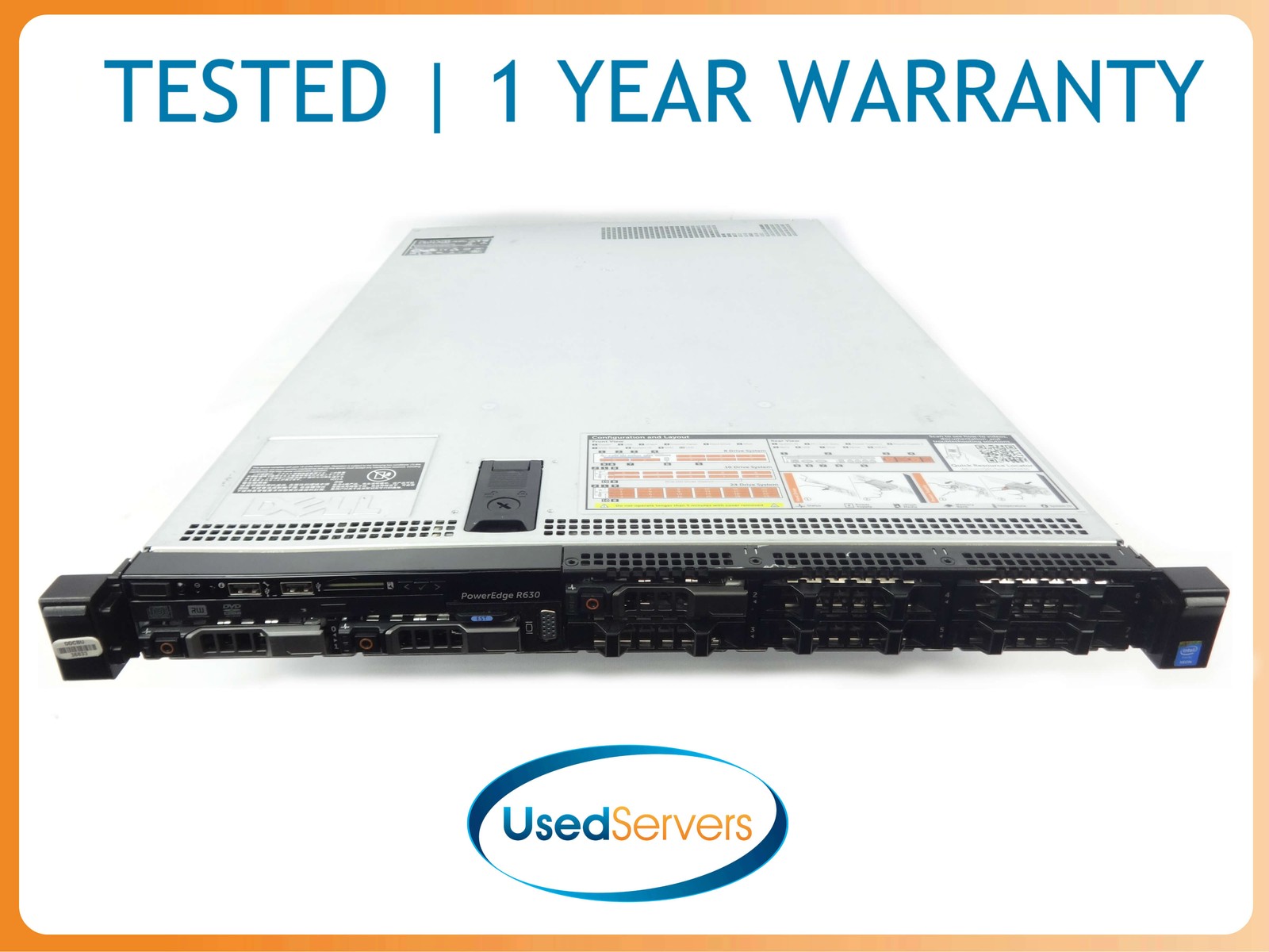 Dell R630 8SFF 64GB 2xE5-2680v3 2.5GHZ=24Cores 3x900GB 10K SAS H730