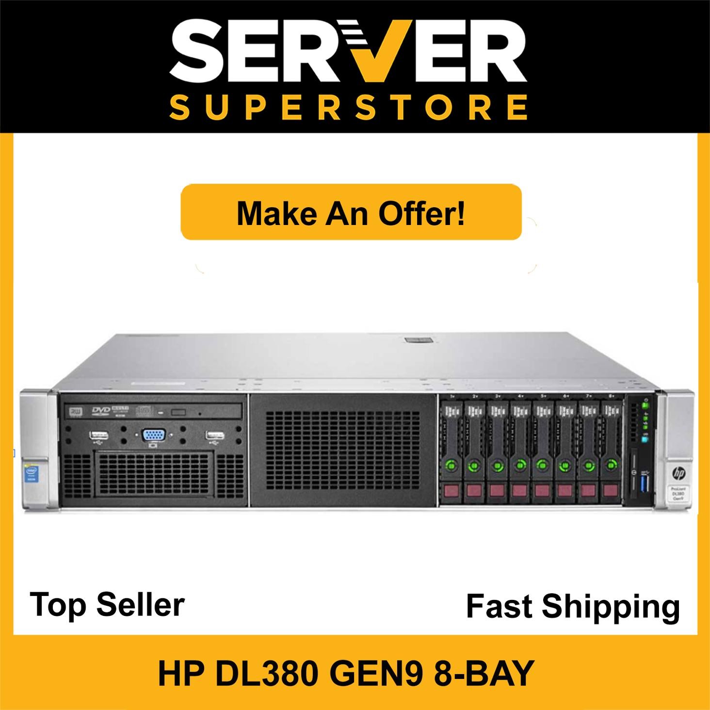 HP ProLiant DL380 G9 Server 2x E5-2680 V4 = 28 Cores P440ar 64GB RAM 8x 1TB SSD