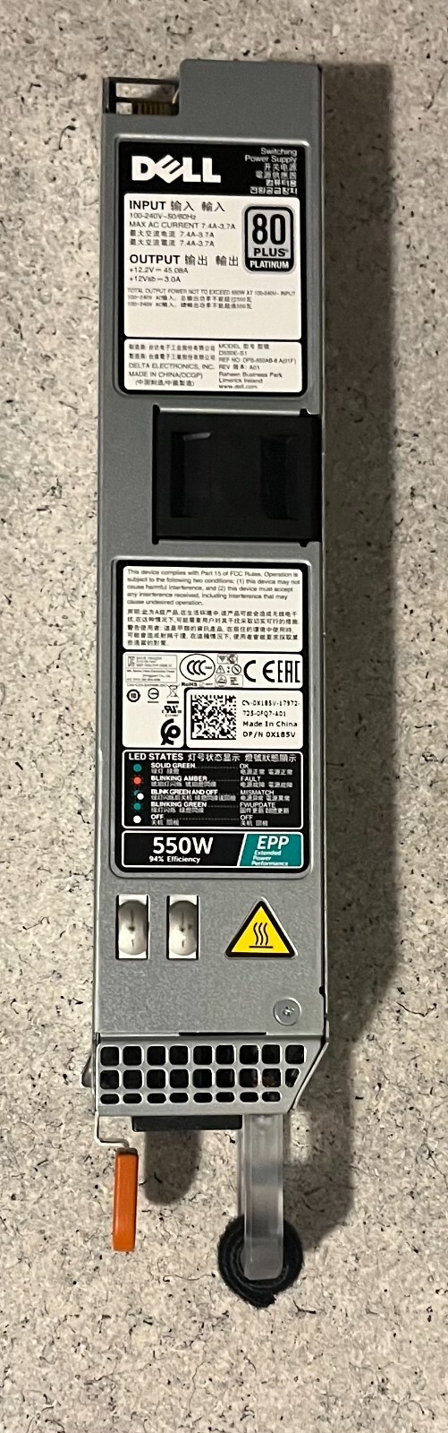 USED 1PC DELL R330/R430 550W server power supply DPS-550AB-8 6V43G