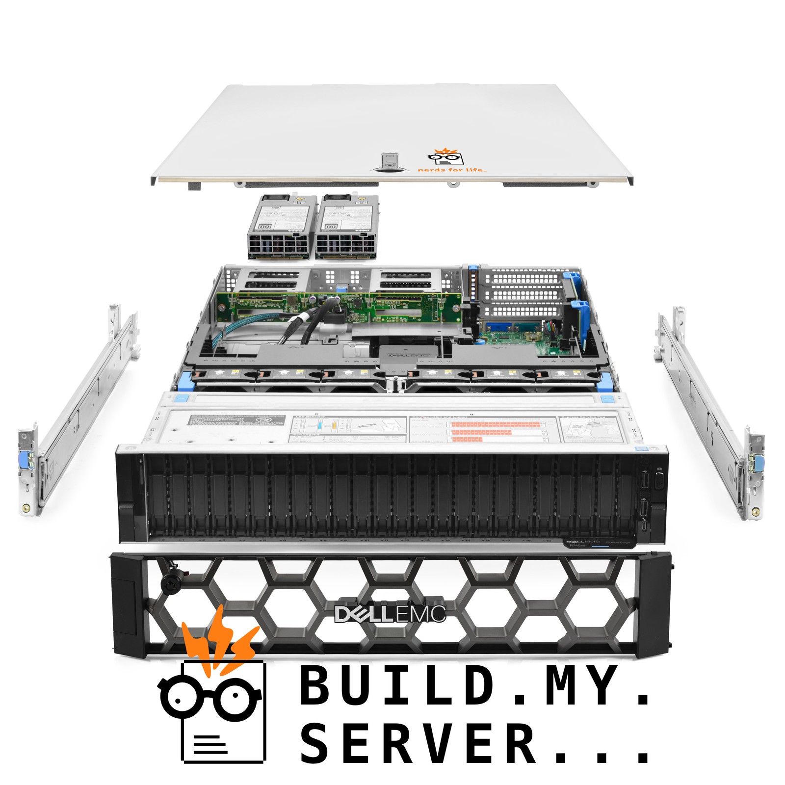Dell PowerEdge R740xd 24-Bay Server 2.60Ghz 4-Core 128GB RAM 1.6TB SSDs Rails