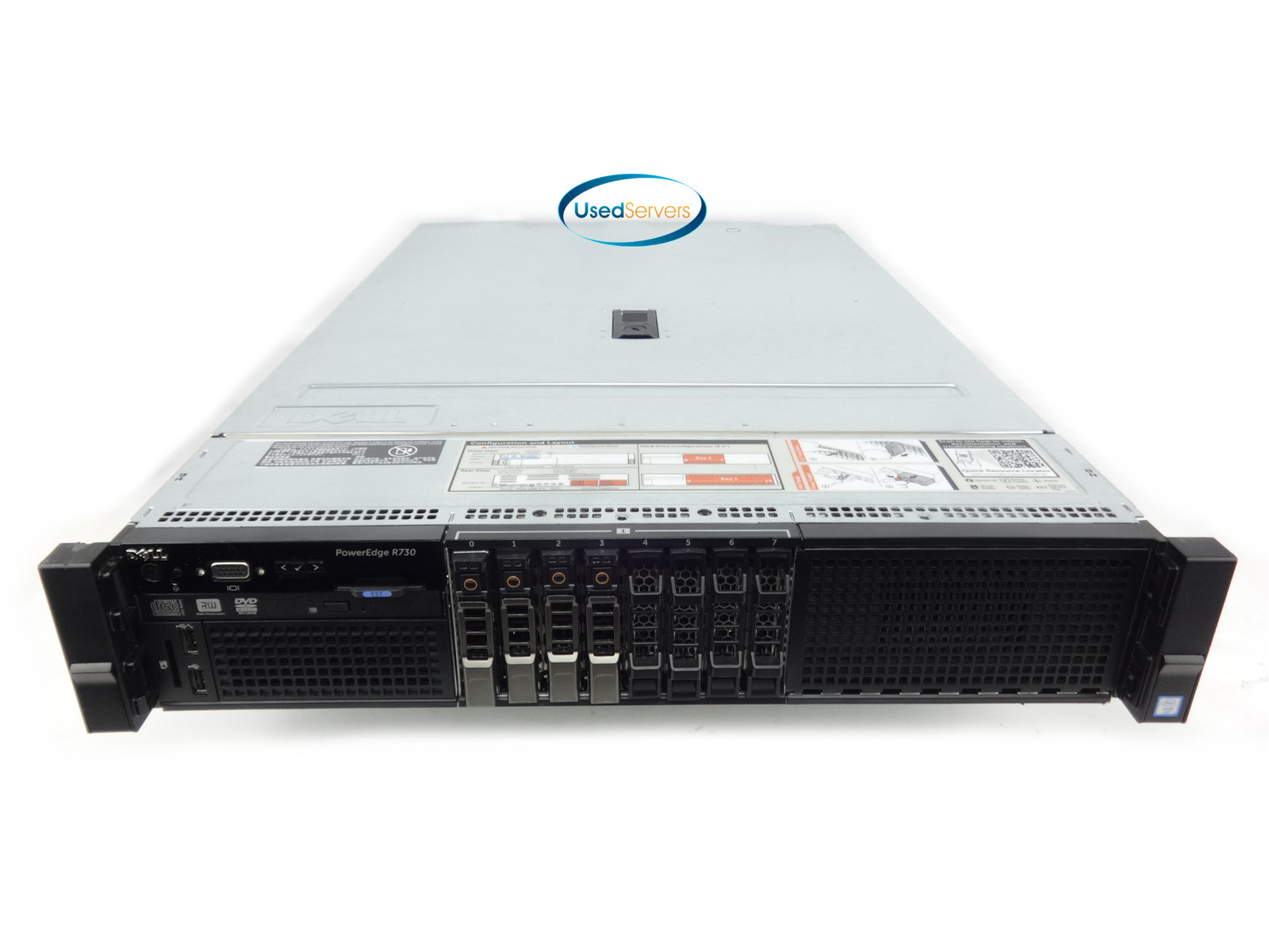 Dell R730 8SFF Server 64GB 2xE5-2680v3 2.5GHZ=24Cores 4x960GB SATA SSD H730