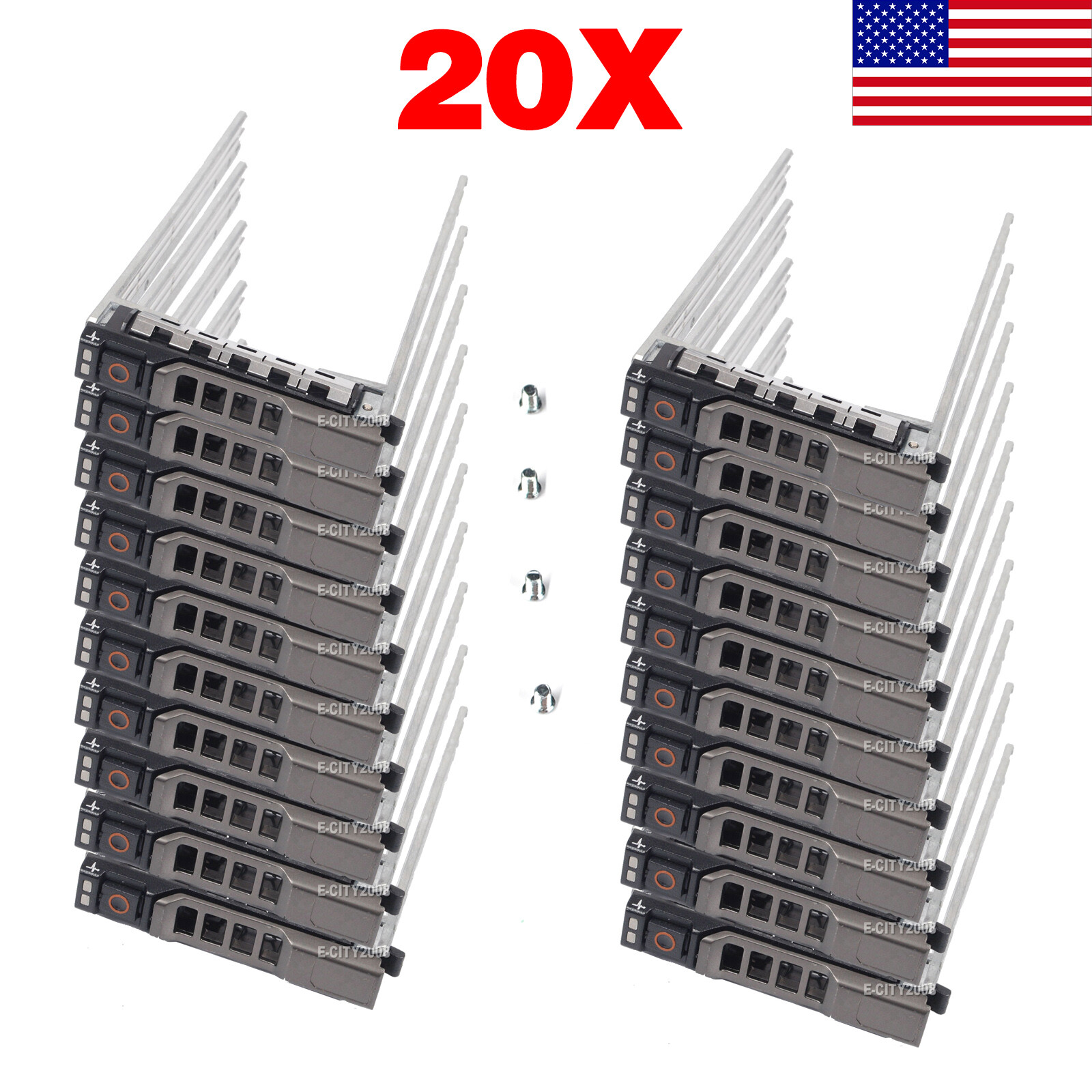 20 Pieces 2.5″ SAS SATA HDD Hard Disk Tray Caddy For Dell PowerEdge R720 R720XD