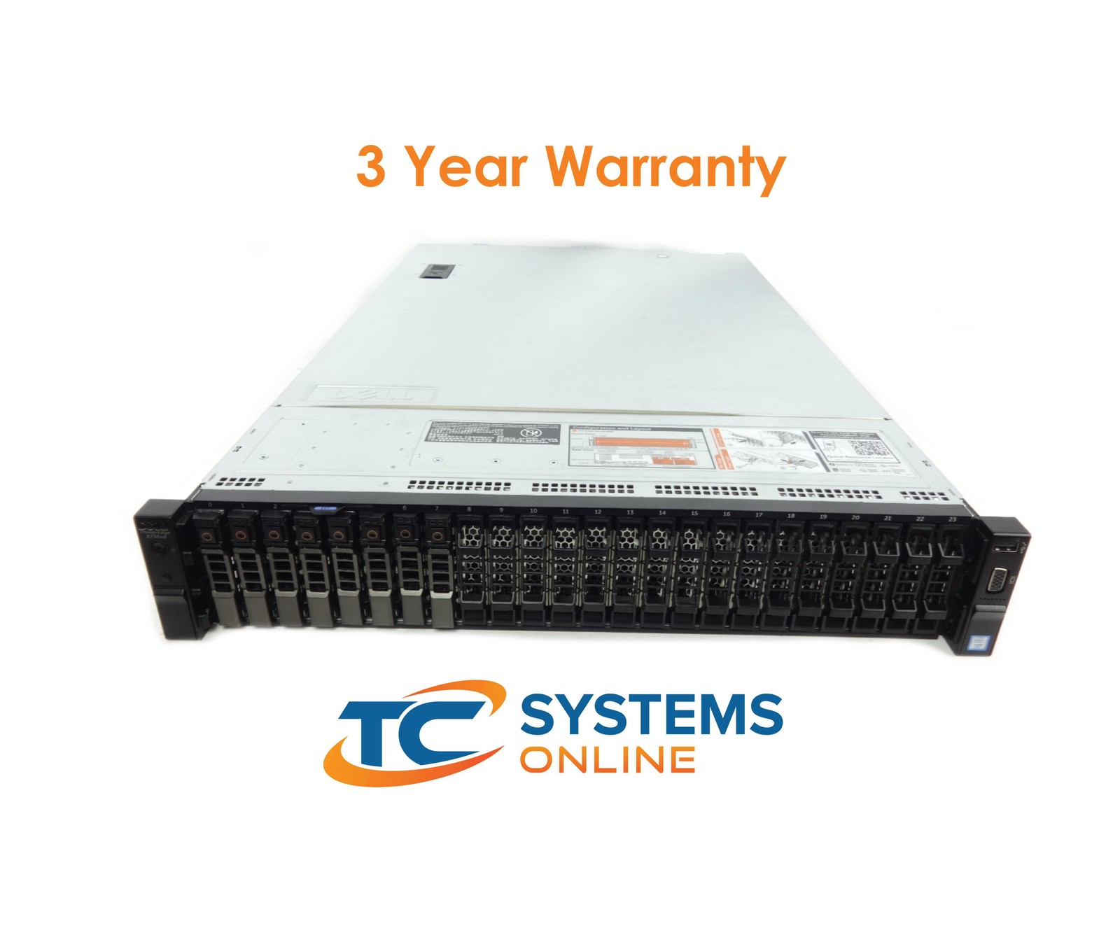 Dell R730XD 26SFF 2xE5-2640v4 2.4GHZ=20Cores 64GB 8×1.2TB SAS 12G H730