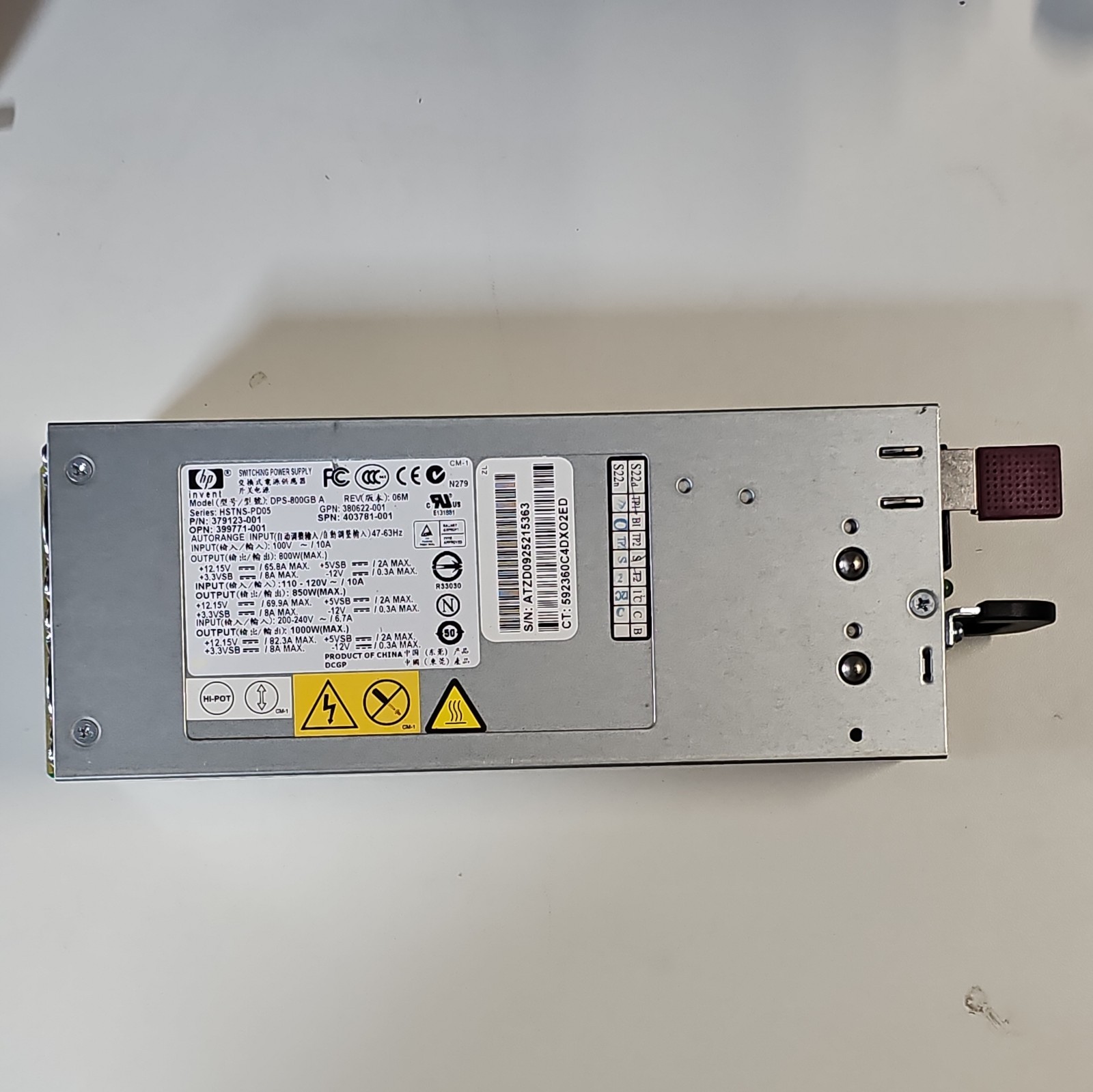 For HP DL380 G5 1000W Server Power Supply DPS-800GB A 403781-001 379123-001 #W3