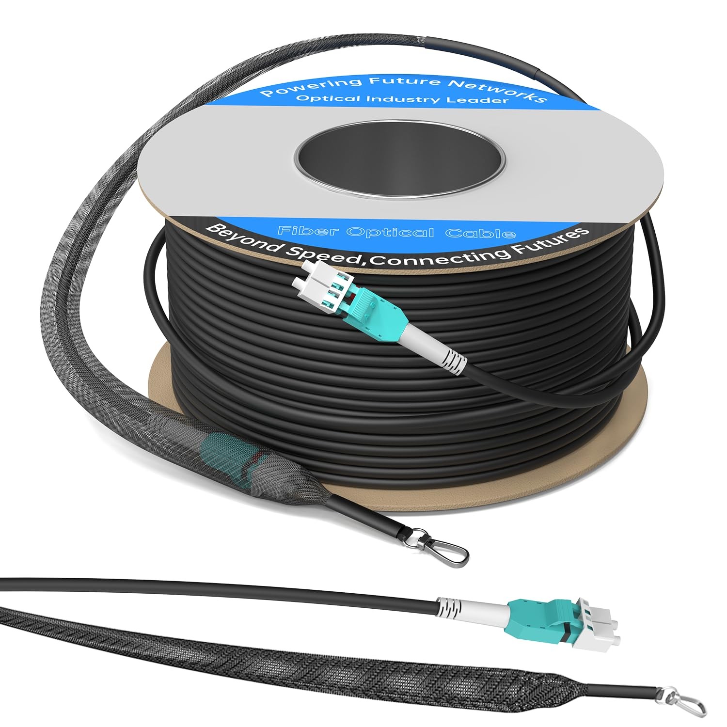 75M/246FT OM3/OM4 LC to LC Outdoor Armored Fiber Optic Patch Cable, Multimode…