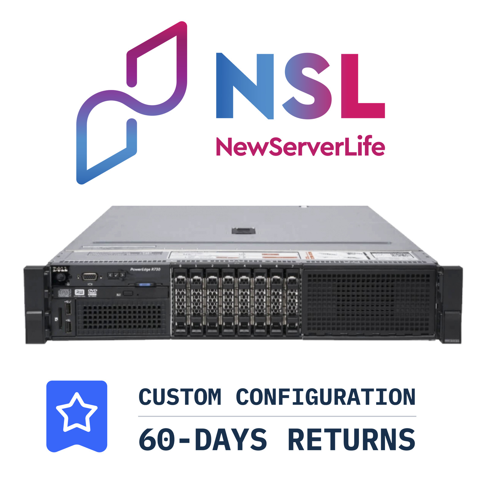 DELL PowerEdge R730 2x E5-2680v3 2.5GHz =24 Cores 64GB H730 8x 1.2TB SAS 4xRJ45