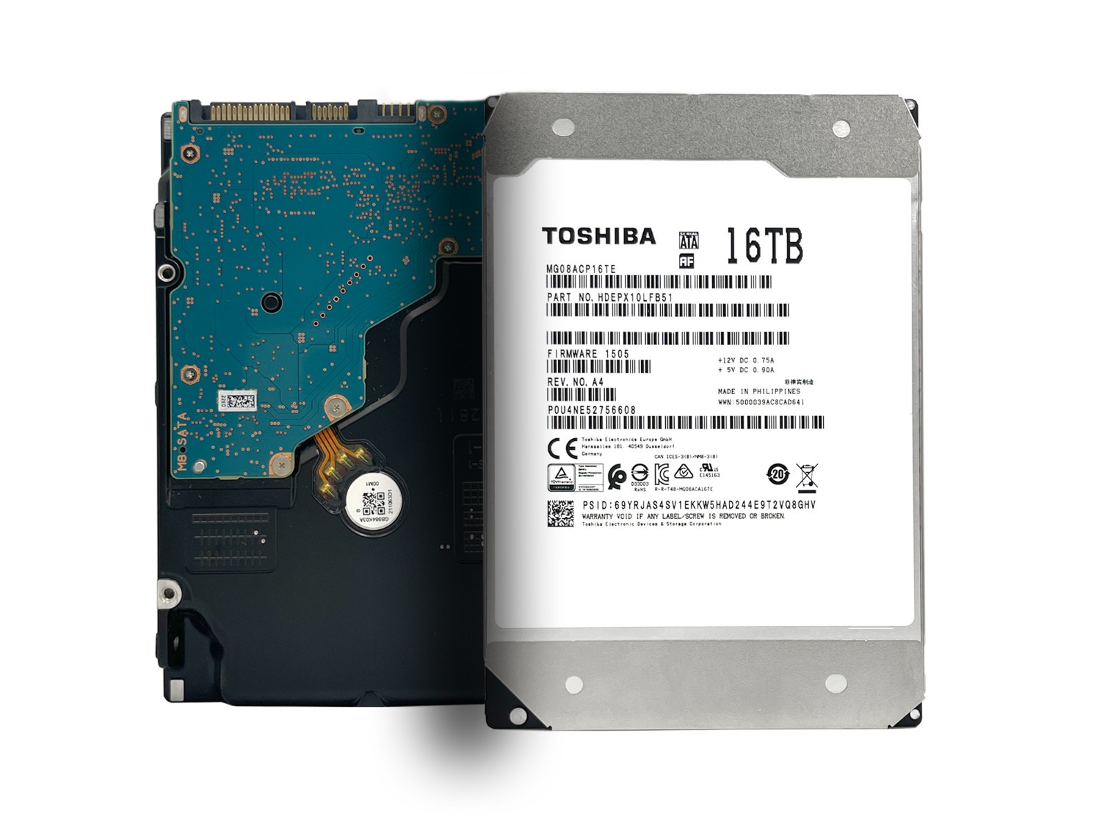 Toshiba MG08ACP16TE 16TB 512MB 7200RPM SATA 6.0Gb/s 3.5″ Internal Enterprise HDD