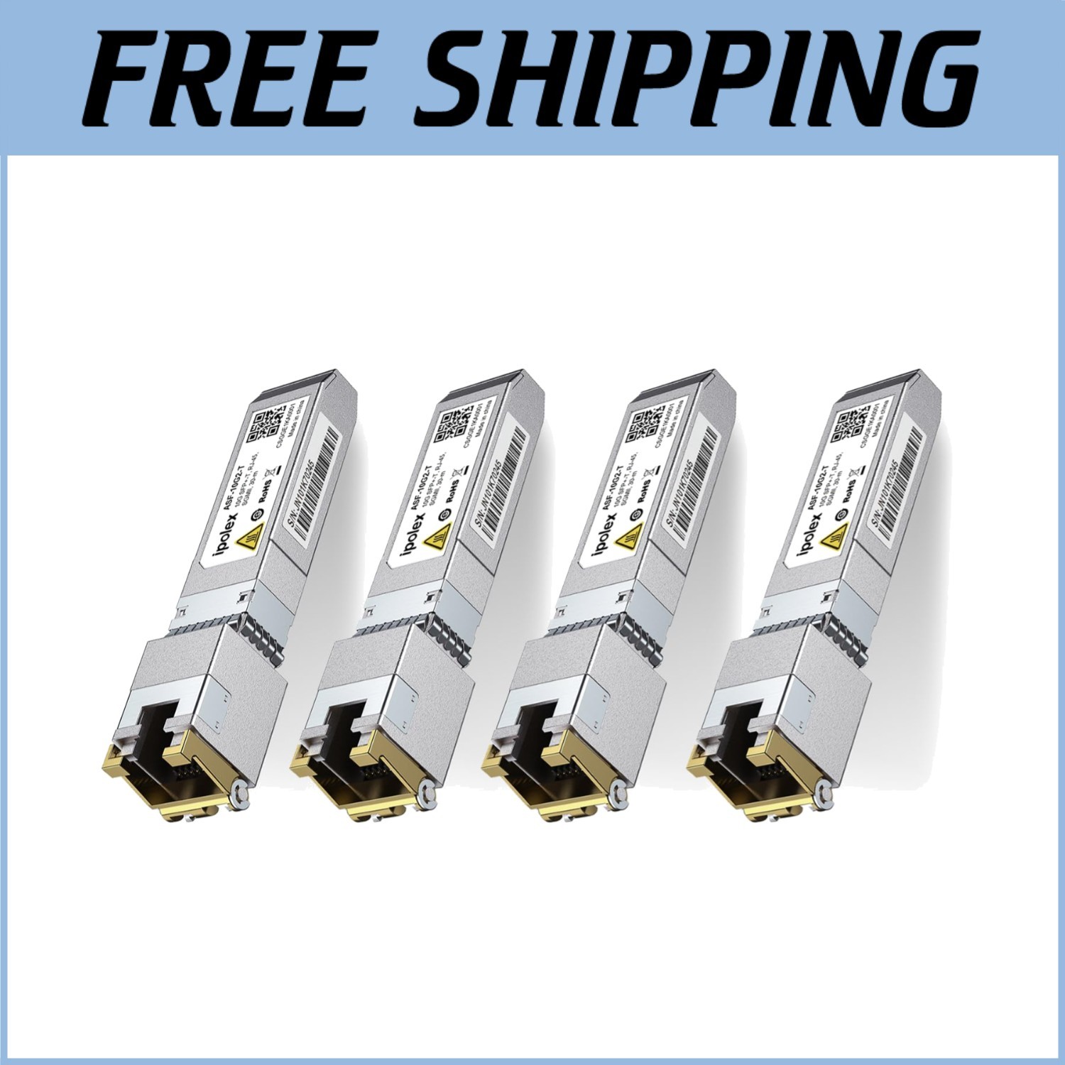 Tested 4-Pack of 10Gb SFP+ RJ45 Transceiver Modules for Reliable Networking