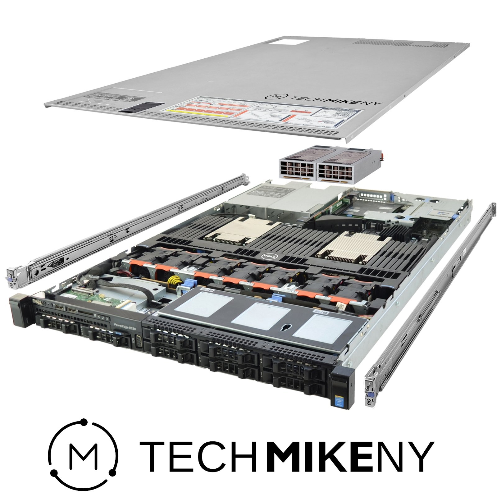 Dell PowerEdge R630 Server E5-2687Wv4 3.00Ghz 12-Core 64GB RAM 3x Caddies Rails