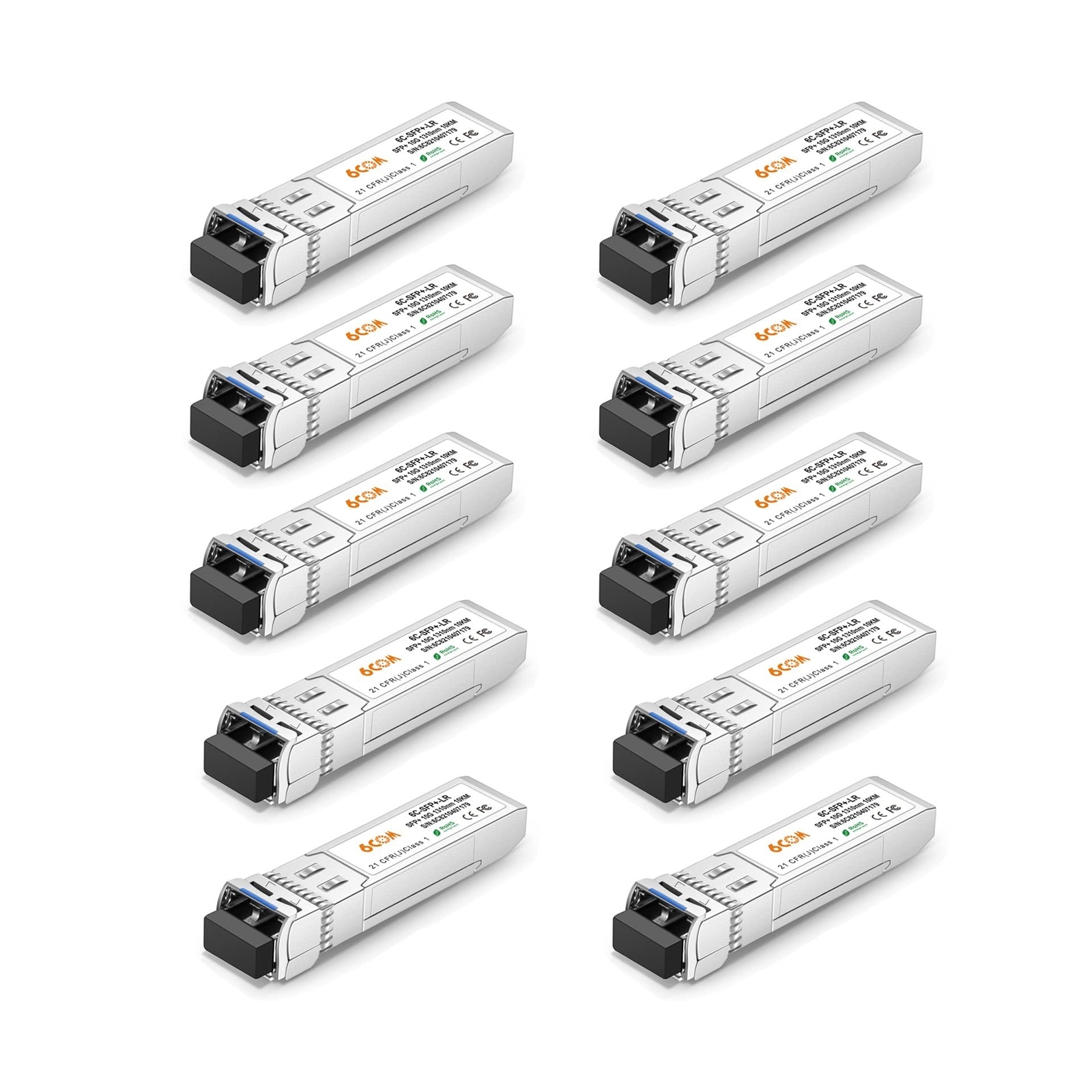 10Pack 10GBase-LR SFP+ Transceiver, 10G LC Single Mode Module for Cisco SFP-1…