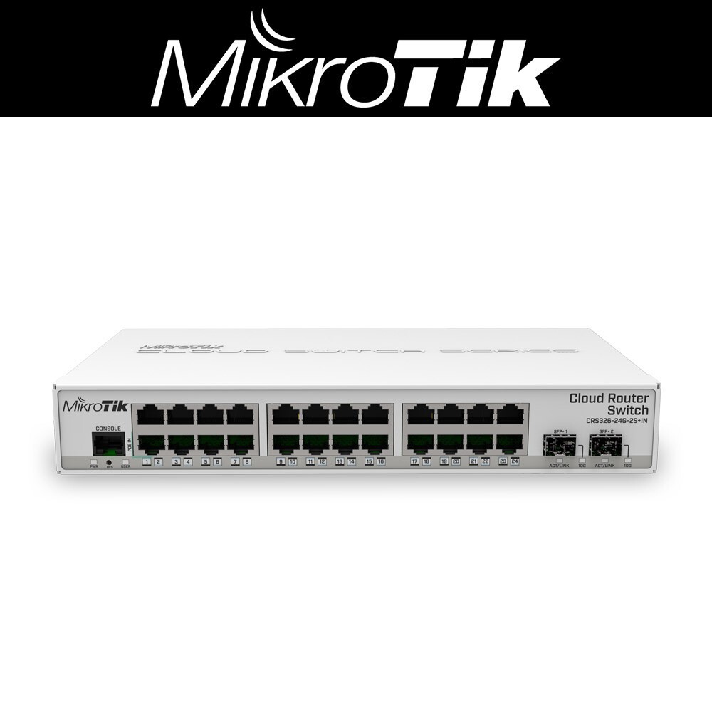 Mikrotik CRS326-24G-2S+IN Cloud Router Switch with 24x Gigabit ports and 2x SFP+