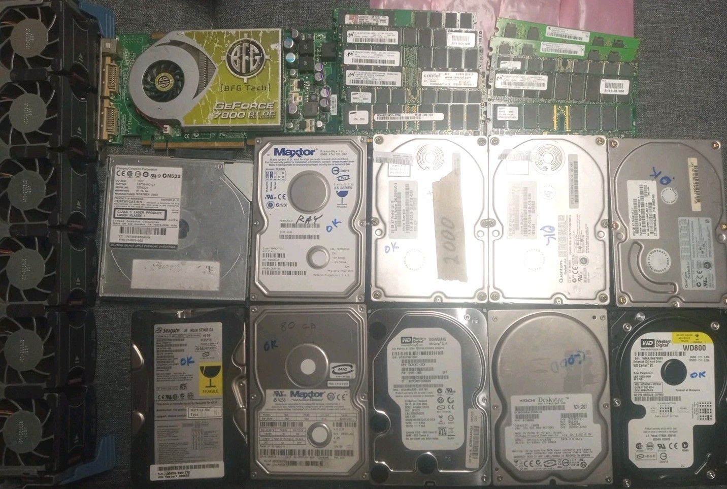 BR Cyber Vault #2: RAM sticks +  IDE Drives + GPU + Fan + Optical Drive ,UT