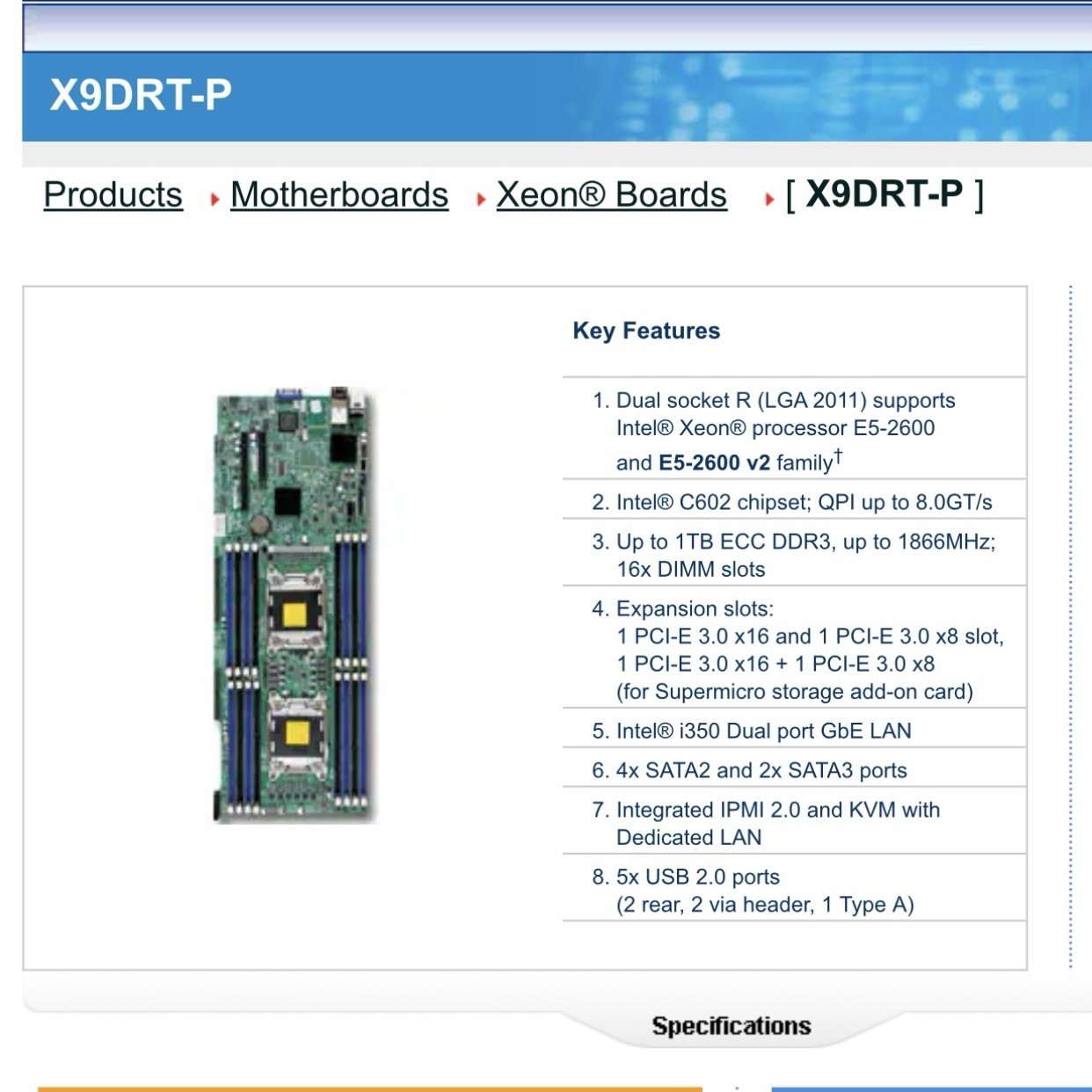 Supermicro X9DRT-P server node chassis 2x E5-2650v2 10GbE LSI 3108 SAS3 12Gb/s