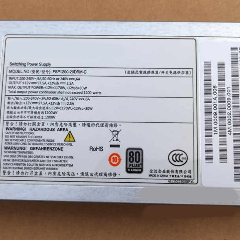 Used For FSP RQ750 FSP1200-20DRM-C 1200W Server Power Supply