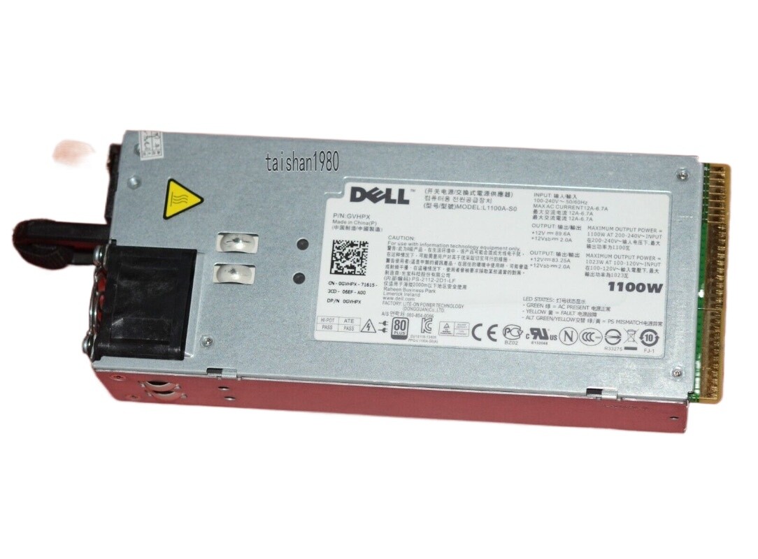 Dell Poweredge 1100W Server power supply redundant L1100A-S0 PS-2112-2D1 GVHPX