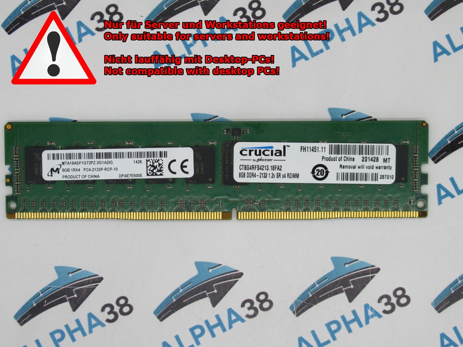 8 GB RDIMM ECC REG DDR4-2133 RAM Supermicro 5018D-FN4T Server Memory