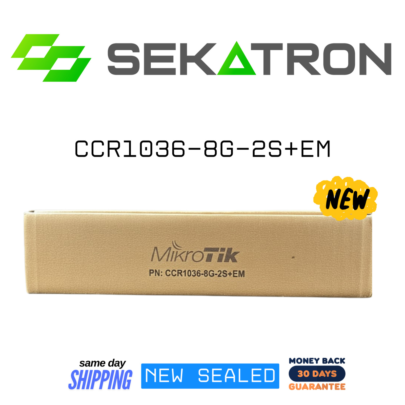 🌐 NEW MikroTik CCR1036-8G-2S+EM Cloud Core Router 8xGigabit 2xSFP+ 36-Core ⚡
