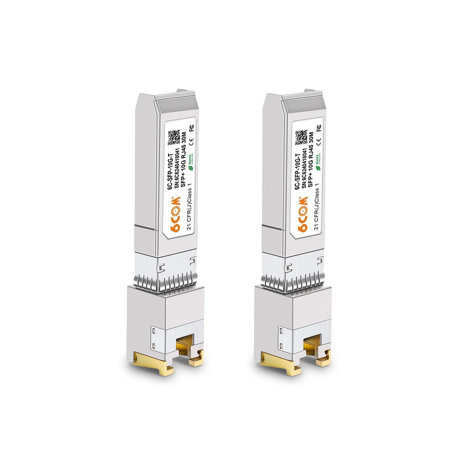 2Pack 1.25G/2.5G/5G/10GBase-T SFP+ Transceiver, 10G SFP+ to RJ45 Copper Modul…