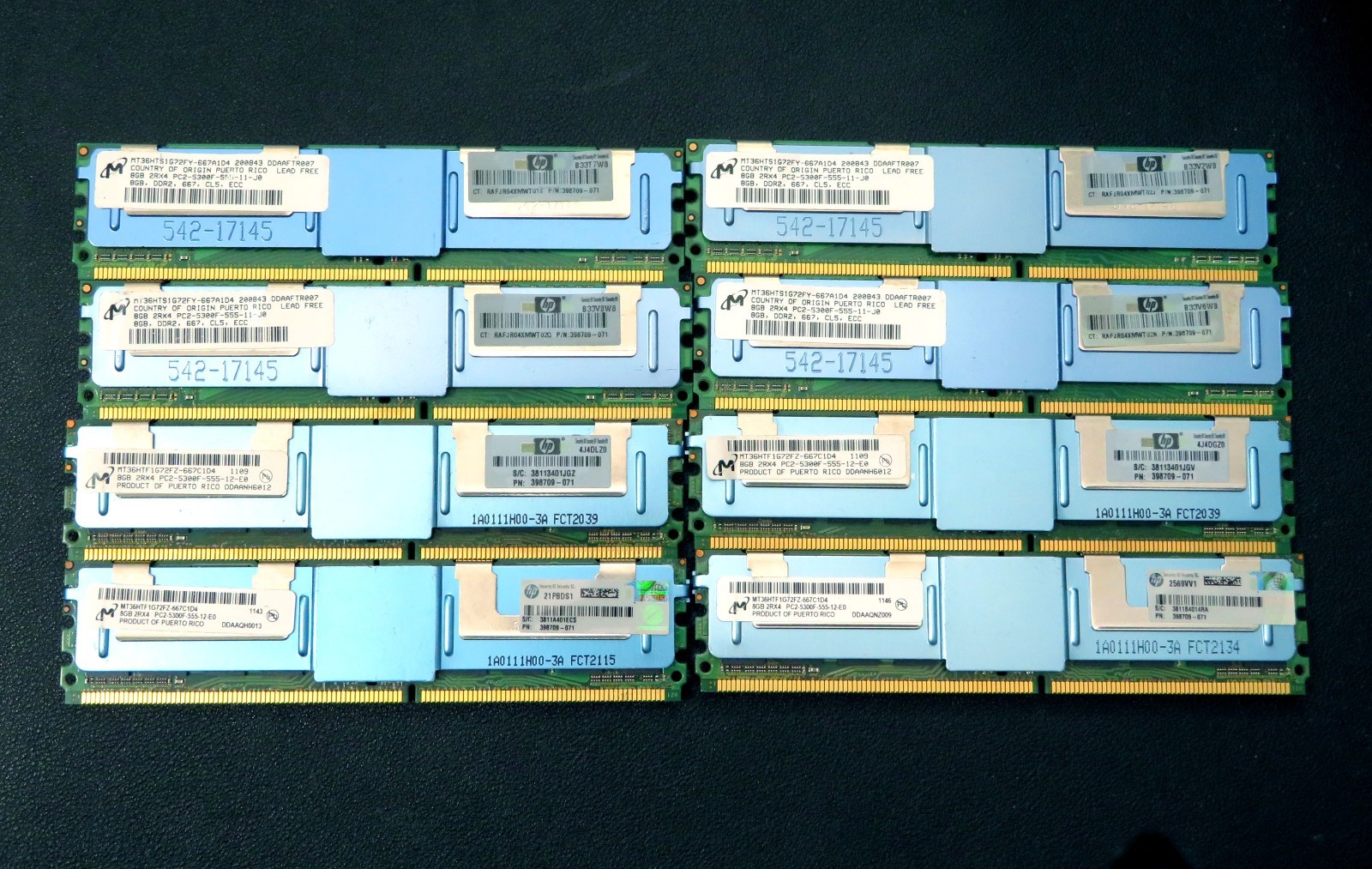 Micron 64GB 8x8GB PC2-5300F ECC FB-DIMM Dell HP DL380 DL360 DL580 # 398709-071