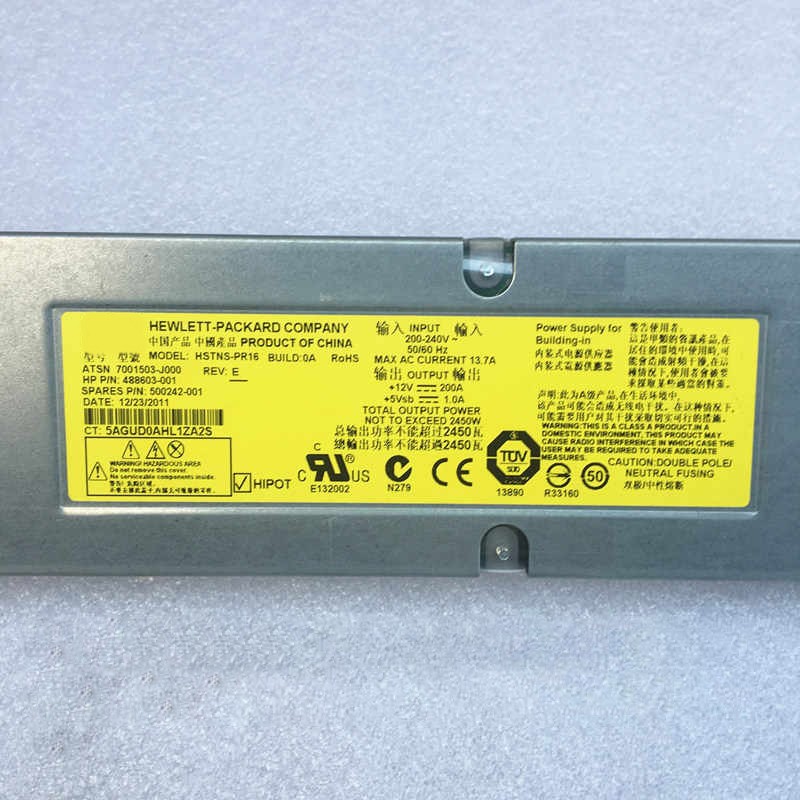 For HP C7000 12V 200A 2450W HSTNS-PR16 HSTNSPR16 Server Power Supply Tested