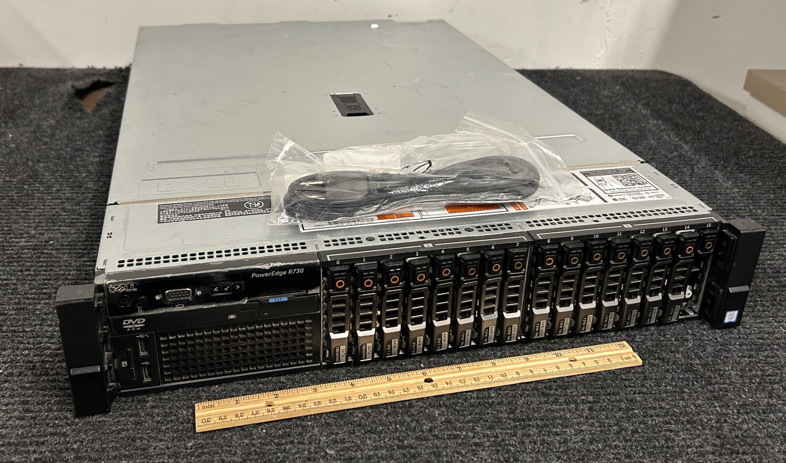 Dell PowerEdge R730 Server W 2x Intel Xeon E5-2640 V4 & 64GB RAM w/ Power Cord