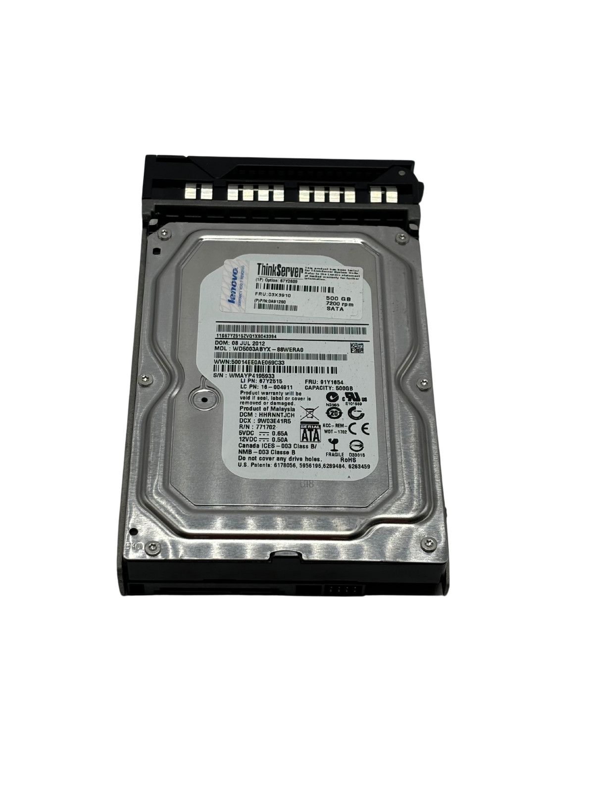 IBM 03X3910 Lenovo 500GB 7.2K SATA 3.5″ Hard Drive