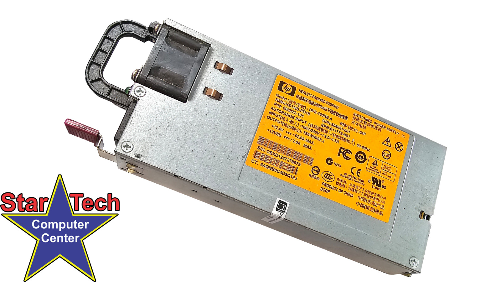 HP Server Power Supply / SPN 511778-001 / 750w / 100v-240v