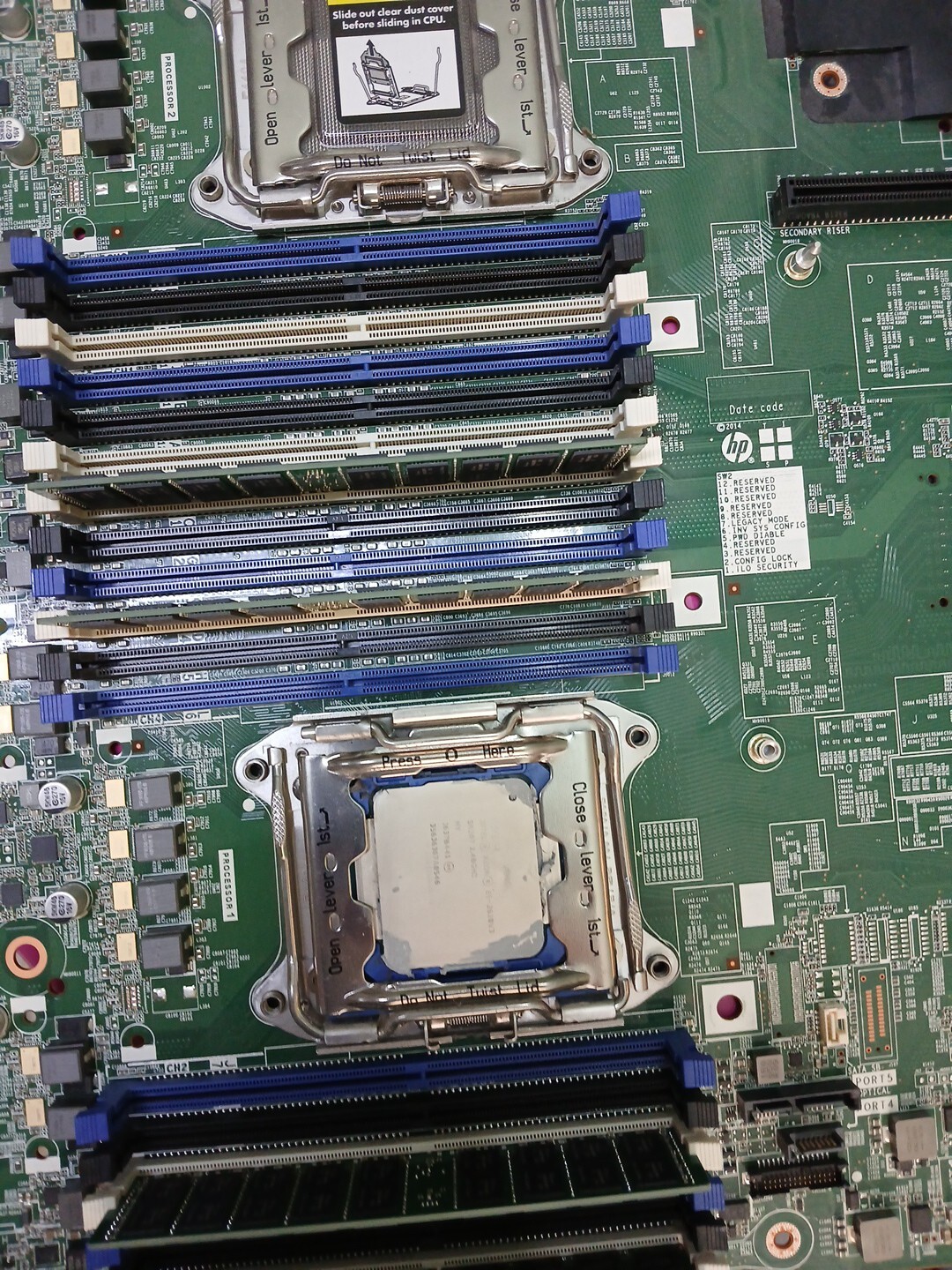 HP PROLIANT DL380 GEN9 Main Board With CPU AND 64GB MEMORY