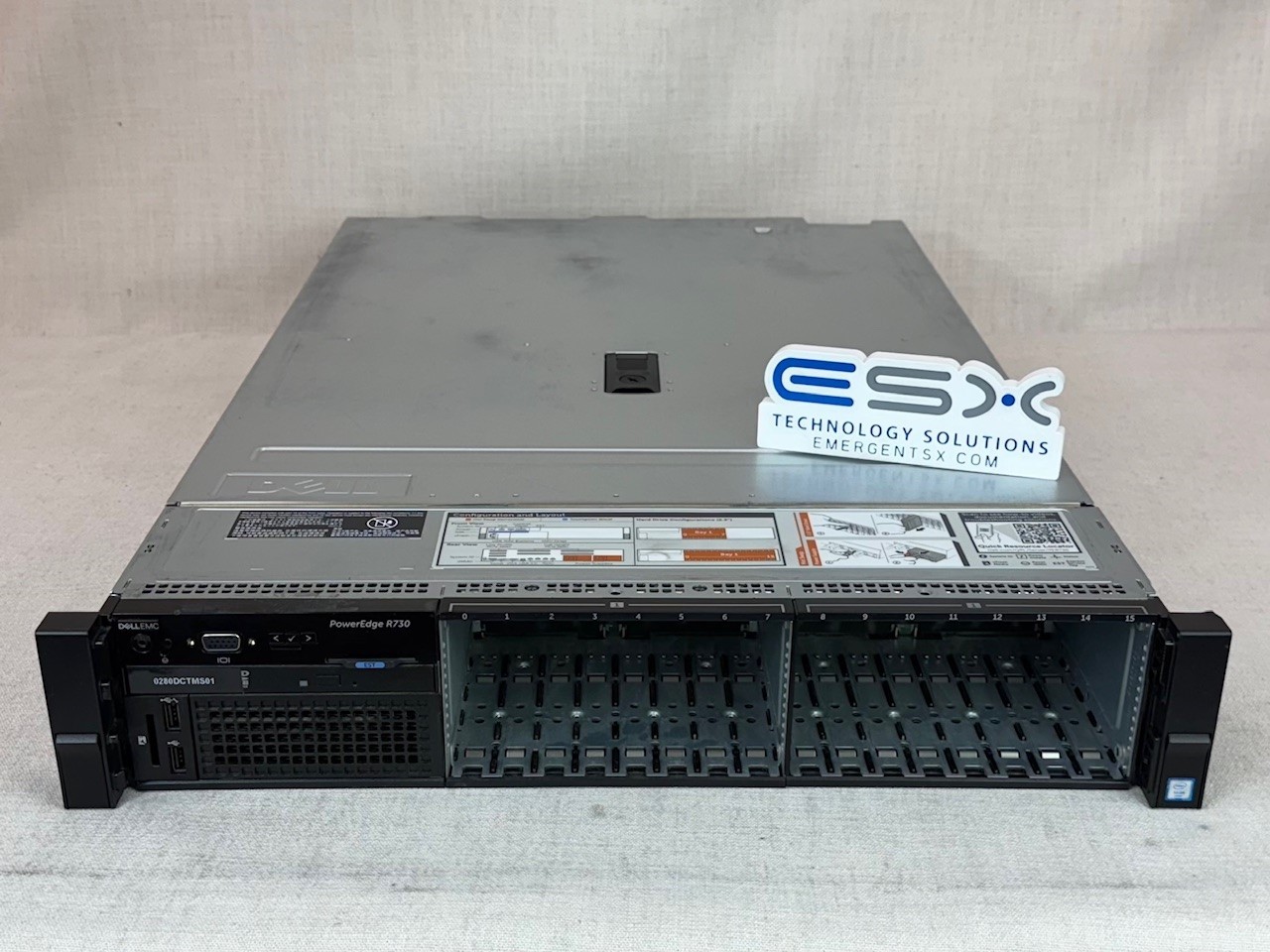 Dell PowerEdge R730 16x 2.5” Server 2x 22C E5-2699v4 2.2GHz, 128GB RAM PERC H730
