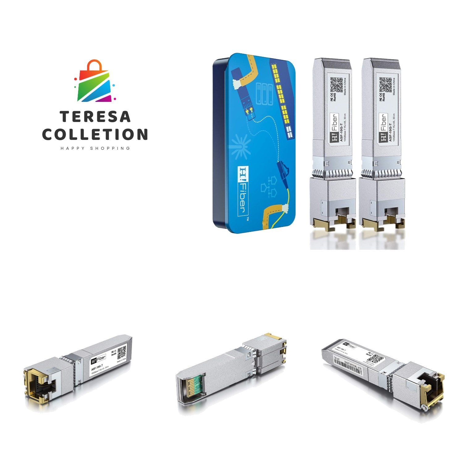 H!Fiber 10Gb SFP+ RJ45 Transceiver, 10Gbase-T SFP+ Ethernet Module Support 10…