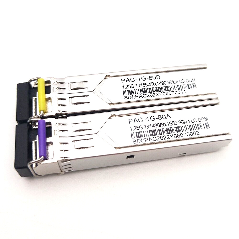 A Pair of 1.25G SFP Bidi Transceiver Module 200KM LC Singlemode Single Fiber