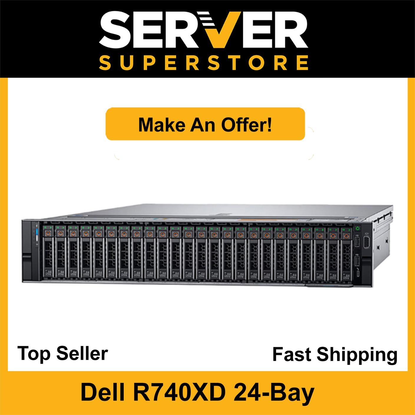 Dell PowerEdge R740XD Server 2x Gold 6138 = 40 Cores 128GB H730P 2x NEW 2TB SSD