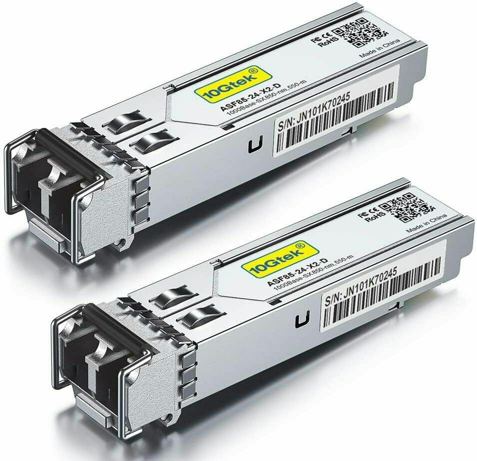 2-PACK For Cisco GLC-SX-MMD 1.25G SFP 1000Base-SX Transceiver 850nm MMF 550 M