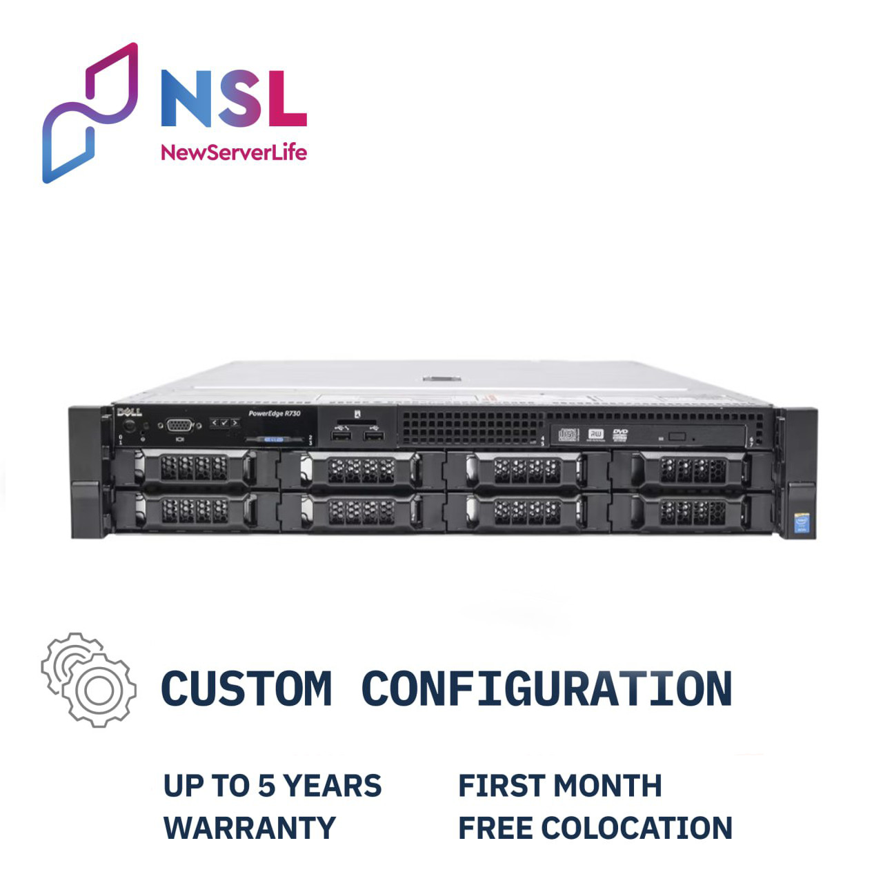 DELL R730 8LFF 2x E5-2667v4 3.2GHz =16 Cores 64GB H730 2x 2TB SAS 4xRJ45