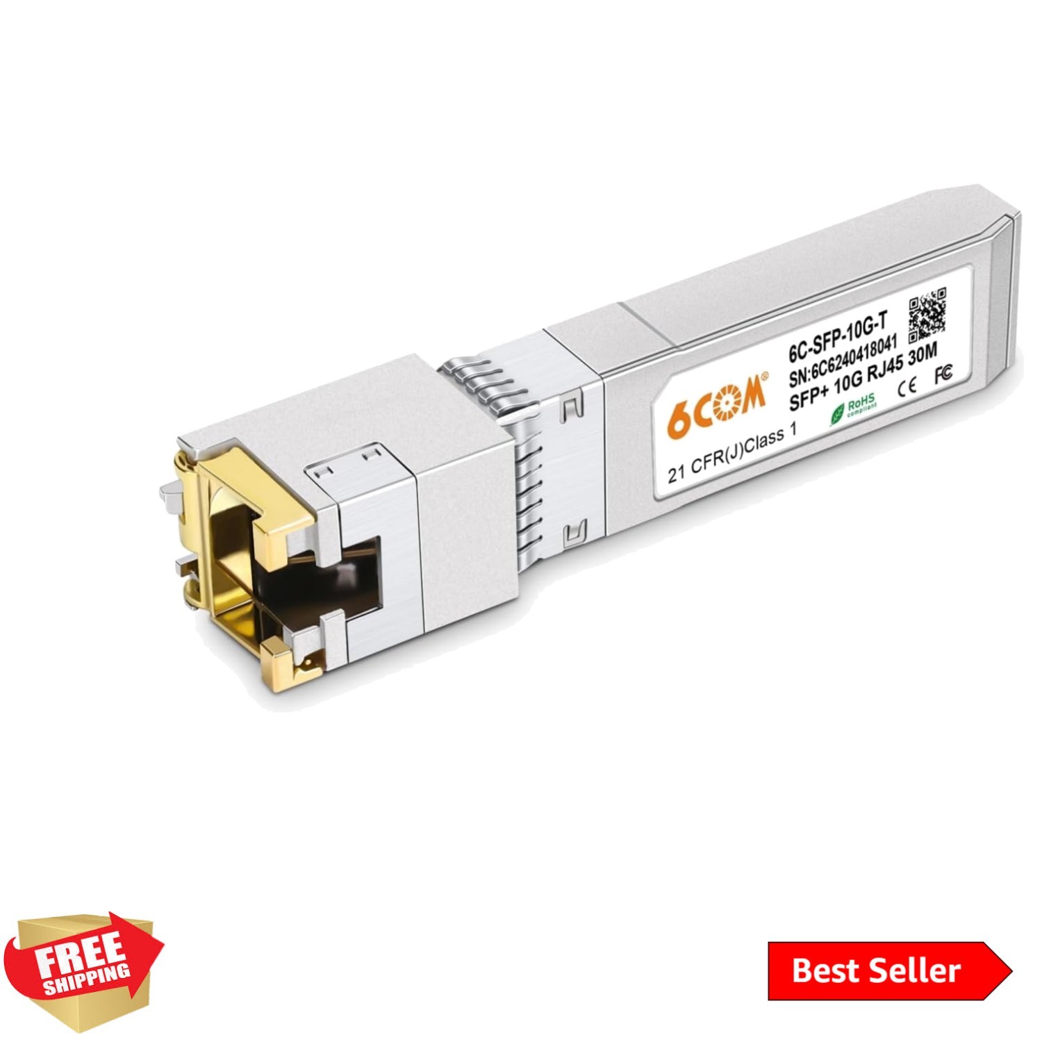 1.25G/2.5G/5G/10GBase-T SFP+ Transceiver, 10G SFP+ to RJ45 Copper Module, CAT…