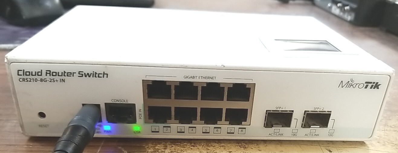MikroTik CRS210-8G-2S+IN  Cloud Router Switch.