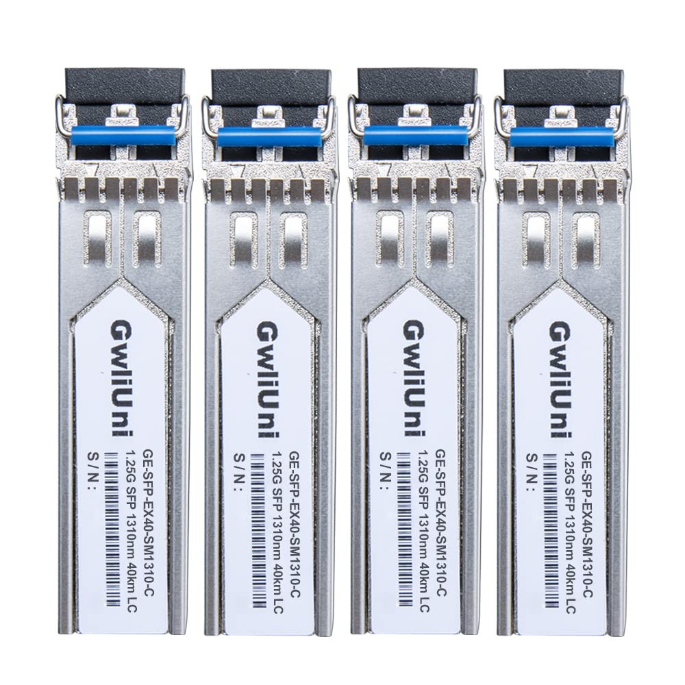 4Pcs 40km SFP 1.25G Single Mode Fiber Module Network Transceiver 1310nm, Dupl…